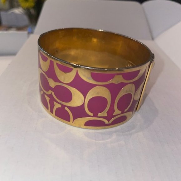 Vintage Coach Cuff Bracelet - Pink and Gold - Picture 5 of 7